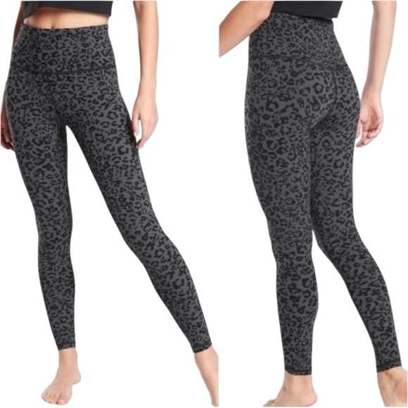 ATHLETA Leopard Elation Ultra High Rise Tight in Black + Grey | Leggings | Small - Picture 1 of 6